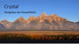  Presentation with mountain view - Presentation theme enhanced with  background and a  colored foreground