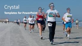  Presentation with runners - PPT theme consisting of jacksonville-beach-florida-february-14 background and a  colored foreground
