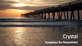  Presentation with florida beach - Cool new presentation theme with fishing pier in early morning backdrop and a tawny brown colored foreground