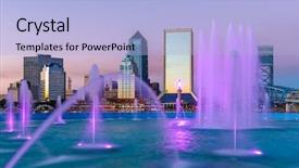  Presentation with florida - Colorful PPT layouts enhanced with jacksonville florida usa city skyline backdrop and a light blue colored foreground