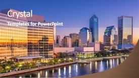  Presentation with orlando florida usa downtown city - Colorful presentation design enhanced with jacksonville florida usa downtown city backdrop and a teal colored foreground