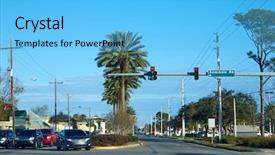  Presentation with florida beach - Slide deck with jacksonville of florida usa traffic background and a light blue colored foreground