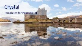  Presentation with castle - Beautiful presentation theme featuring jacobites - reflection of eilean donan castle backdrop and a sky blue colored foreground