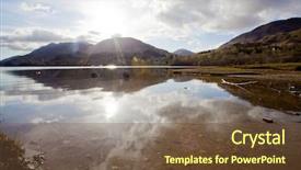  Presentation with reflection - Cool new PPT theme with jacobites - sun reflection of loch shiel backdrop and a tawny brown colored foreground