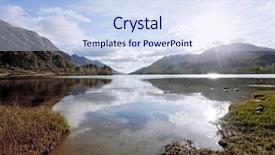  Presentation with reflection - Colorful presentation theme enhanced with jacobites - sun reflection of loch shiel backdrop and a sky blue colored foreground