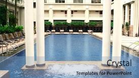  Presentation with rise - Theme with jacuzzi on one end background and a teal colored foreground