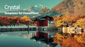  Presentation with dragon - PPT layouts with jade - black dragon pool in lijiang background and a seafoam green colored foreground