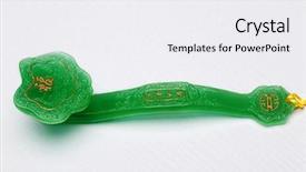  Presentation with background - Beautiful slide deck featuring jade ruyi on white background backdrop and a white colored foreground