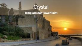  Presentation with israel - Presentation theme consisting of jaffa in tel aviv israel background and a violet colored foreground