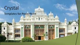  Presentation with india - PPT theme having jagan mohan palace in mysore background and a light blue colored foreground