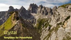  Presentation with europe - Slides with jagged-peaks-of-the-cadini and a tawny brown colored foreground