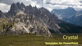  Presentation with europe - Theme featuring jagged-peaks-of-the-cadini background and a tawny brown colored foreground