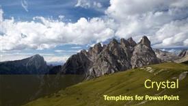  Presentation with europe - Presentation theme consisting of jagged-peaks-of-the-cadini background and a tawny brown colored foreground