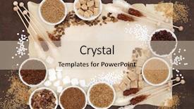  Presentation with crystal sugar - Slide deck consisting of jaggery - brown and white sugar background and a lemonade colored foreground