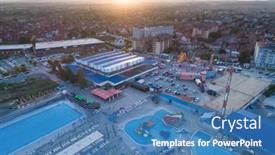  Presentation with drone - Beautiful slides featuring jagodina-drone-view-serbia-aerial backdrop and a teal colored foreground