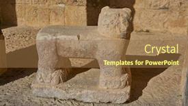  Presentation with jaguars - Colorful presentation design enhanced with jaguars temple balam in chichen backdrop and a coral colored foreground