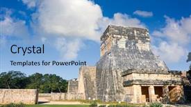  Presentation with jaguars - Slide deck featuring jaguars temple balam in chichen background and a light blue colored foreground