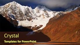  Presentation with lake - Presentation design with jahuacocha-lake-in-cordiliera-huayhuash background and a tawny brown colored foreground