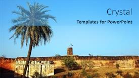  Presentation with india fort - Amazing slide deck having jaigarh-fort-in-jaipur-rajasthan backdrop and a light blue colored foreground
