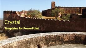  Presentation with india fort - Theme having jaigarh-fort-in-jaipur-rajasthan background and a tawny brown colored foreground