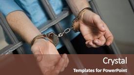  Presentation with hand handcuffs - Slides having middle aged woman's hand background and a tawny brown colored foreground