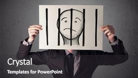  Presentation with jail - Slide set featuring jail behind the bars background and a dark gray colored foreground