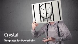  Presentation with jail - Slide deck with jail behind the bars background and a dark gray colored foreground