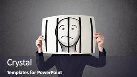 Presentation with prison bars - Presentation design having jail behind the bars background and a tawny brown colored foreground