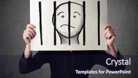  Presentation with prison bars - Beautiful PPT layouts featuring jail behind the bars backdrop and a wine colored foreground