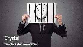  Presentation with jail - Audience pleasing slides consisting of jail behind the bars backdrop and a dark gray colored foreground