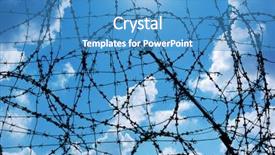  Presentation with jail - Theme enhanced with jail cell - barbed wire and freedom conceptual background and a teal colored foreground