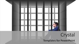  Presentation with jail - Beautiful slides featuring jail cell - businessman in the cage isolated backdrop and a  colored foreground