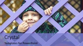  Presentation with cute baby - Amazing presentation theme having jail cell - cute little baby boy looking backdrop and a light blue colored foreground