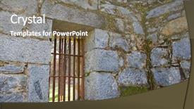  Presentation with jail - Beautiful presentation featuring jail cell steel barred window backdrop and a gray colored foreground