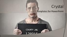  Presentation with jail - Beautiful theme featuring jail investigation - criminal backdrop and a light gray colored foreground