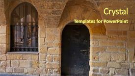  Presentation with jail - Audience pleasing slide set consisting of jails - cabanes village old jail backdrop and a tawny brown colored foreground