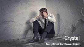  Presentation with corner - Beautiful theme featuring jails - desperate young man in tie backdrop and a dark gray colored foreground