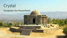  Presentation with jain temple - Presentation design with jain temple in kumbhalgarh fort background and a cool aqua colored foreground