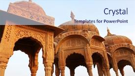  Presentation with jainism - Colorful presentation enhanced with jainism - bada bagh cenotaph in jaisalmer backdrop and a sky blue colored foreground