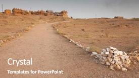  Presentation with rajasthan - Cool new PPT theme with jainism - bada bagh cenotaph in jaisalmer backdrop and a coral colored foreground