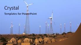  Presentation with jainism - Beautiful presentation theme featuring jainism - bada bagh cenotaph jaisalmer backdrop and a light blue colored foreground