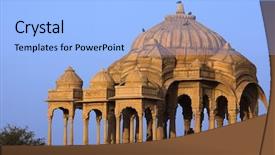  Presentation with jainism - PPT theme with jainism - bada bagh cenotaph jaisalmer background and a light blue colored foreground