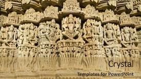  Presentation with jainism - Presentation theme having jainism - carvings in chaumukha temple background and a yellow colored foreground