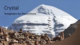  Presentation with tibet - Beautiful slides featuring jainism - holy mount kailash in tibet backdrop and a teal colored foreground