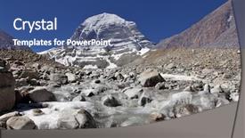  Presentation with tibet - Presentation theme with jainism - holy mount kailash in tibet background and a ocean colored foreground