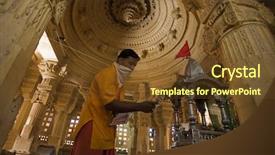  Presentation with jain - Presentation enhanced with jainism - jain priest praying temple background and a tawny brown colored foreground