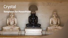  Presentation with jain - PPT theme having jainism - jain temple of amar sagar background and a coral colored foreground