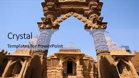  Presentation with jain - PPT layouts featuring jainism - jain temple of lodruva jaisalmer background and a light blue colored foreground