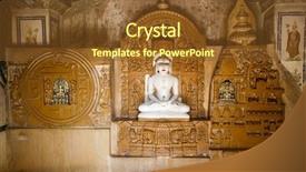  Presentation with jain - Theme enhanced with jainism - jain temple of lodruva jaisalmer background and a tawny brown colored foreground