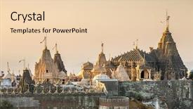  Presentation with jain - PPT theme having jainism - jain temples on top background and a lemonade colored foreground